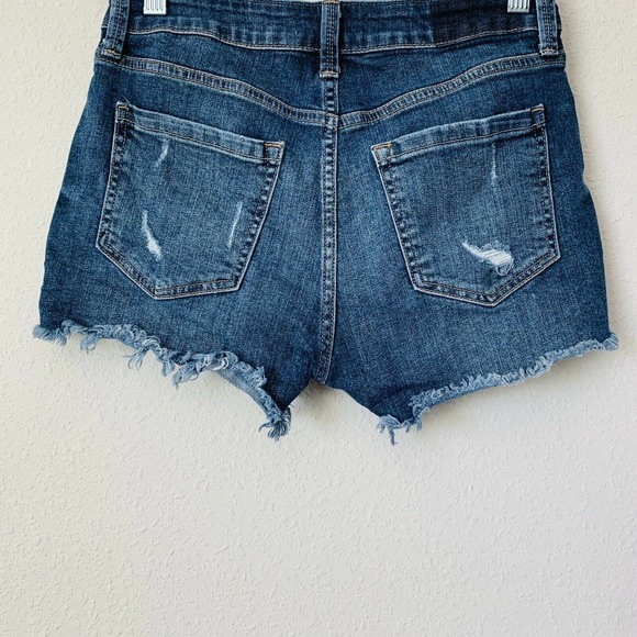 Just Black Denim Button Fly Mini Cut Off Jean Shorts - Picture 4 of 4